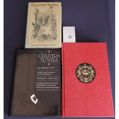 34 - 3 Editions of Gulliver's Travels