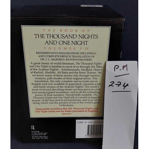 274 - Cased 4 Volume set of The Thousand Nights and One Night. translated by Mardrus & Mathers.