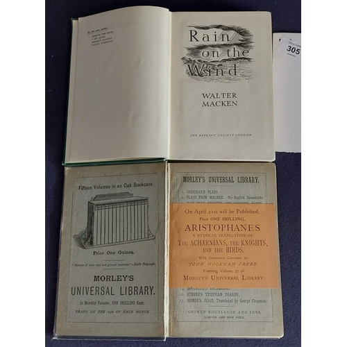 305 - Rain on the Wind by Walter Macken, & Stories of Ireland by Maria Edgeworth 1886 Routledge & Sons