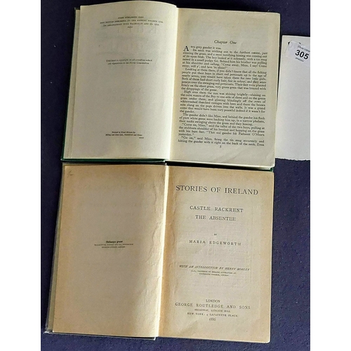 305 - Rain on the Wind by Walter Macken, & Stories of Ireland by Maria Edgeworth 1886 Routledge & Sons