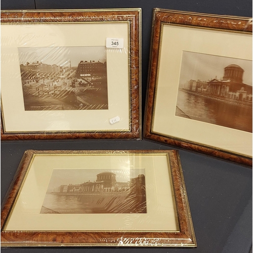 345 - Set of 3 Framed Dublin Photographs - Sackville St & Four Courts