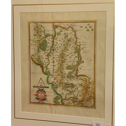 353 - Framed Map of Carlow with additional mountings to the rear - VDRONE IRLANDIA