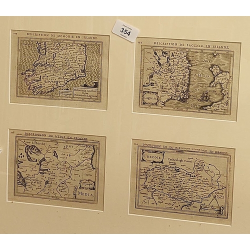 354 - Framed and Mounted Irish Maps by Petrus Bertius