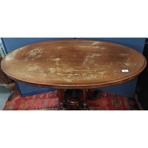 139 - Oval Occasional Table on Carved Pod - C. 108cm Wide