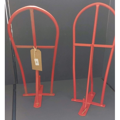 42 - 2 Red Metal Saddle Racks