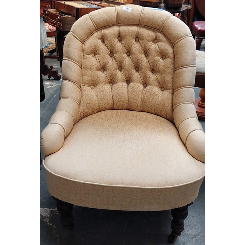 102 - Deep buttoned Victorian Occasional Chair