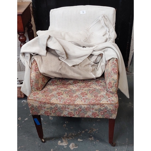 78 - Neat Tapestry Covered Armchair with Loose Cover