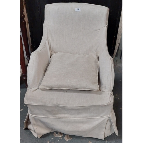 78 - Neat Tapestry Covered Armchair with Loose Cover