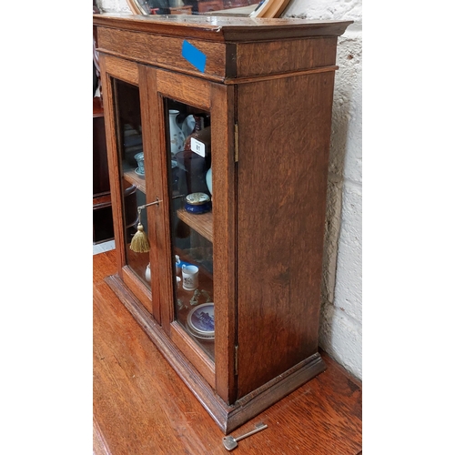 81 - Miniature Oak Cabinet - C. 61cm H x 52cm W x 23cm D