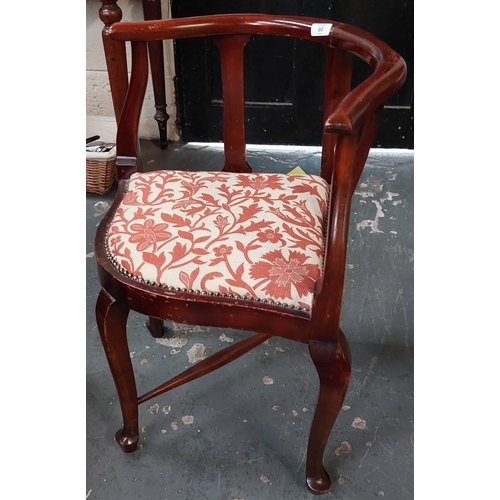 90 - Corner Chair with Floral Padded Seat