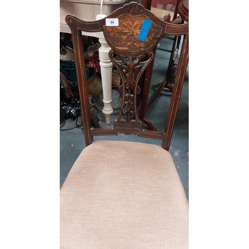 99 - Edwardian Inlaid Mahogany Occasional Chair