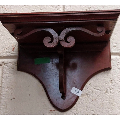 133 - Mahogany Fretwork Hanging Wall Shelf