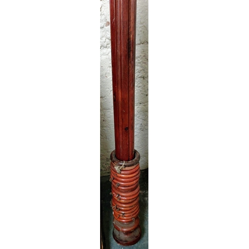 140 - Victorian Mahogany Curtain Rail - C. 255cm (inc Curtain Rings)