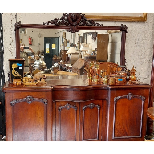 147 - Victorian Mahogany Mirror Backed Sideboard - C. 197cm W x 59cm D x 200cm H