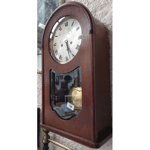 158 - Oak Domed Wall Clock