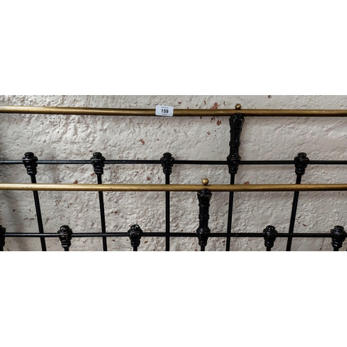 159 - Victorian Brass and Iron Bed - C. 4 foot