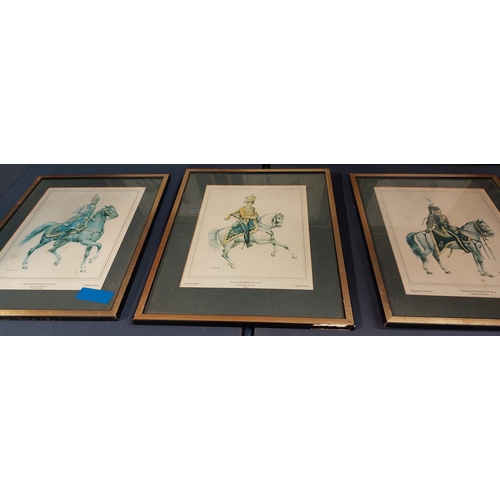 182 - Set of 6 European Mounted Officer Pictures