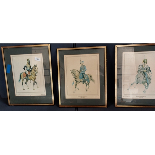 182 - Set of 6 European Mounted Officer Pictures