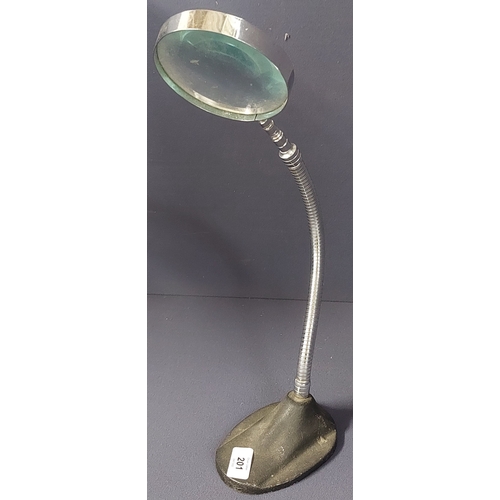 201 - Adjustable Desk Magnifying Glass on Metal Base