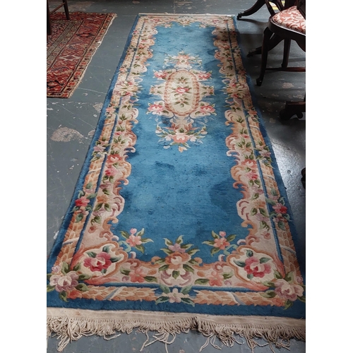 210 - Blue Runner Rug - C. 320cm x 92cm