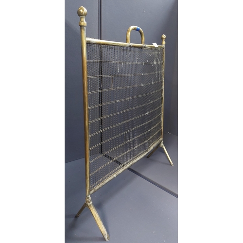 235 - Brass and Metal Mesh Fire Screen