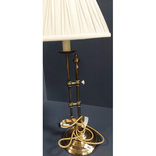 268 - Adjustable Height Brass Table Lamp and Shade