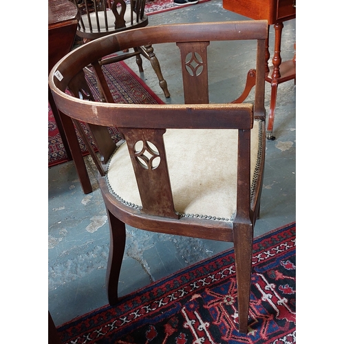 307 - Pair of Edwardian Padded Seat Elbow / Corner Chairs