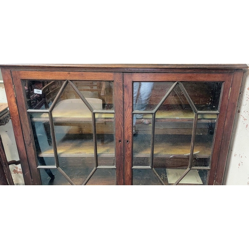 334 - 19th Century Mahogany Glazed Floor Bookcase - C. 125cm W x 35cm D x 100cm H