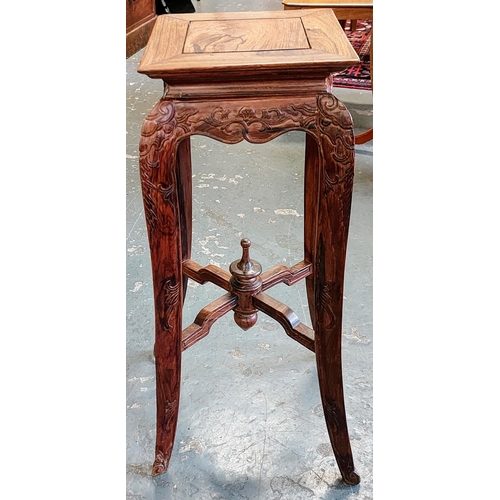 336 - Pair of Carved Plant Stands - C. 70cm H x 29cm W