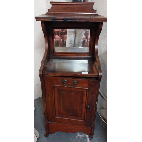 362 - Edwardian Inlaid Mirror Back Locker