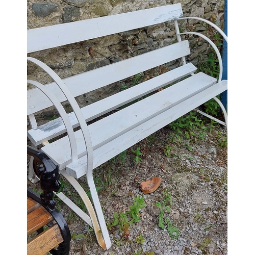 391 - White Painted Garden Bench - C. 132cm W