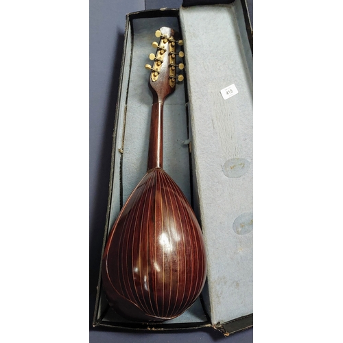 419 - Cased Edwardian Bowl Back Mandolin