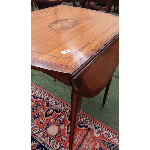 423 - Satinwood Inlaid Georgian Pembroke Table - C. 83cm L x 63cm D x 76cm H