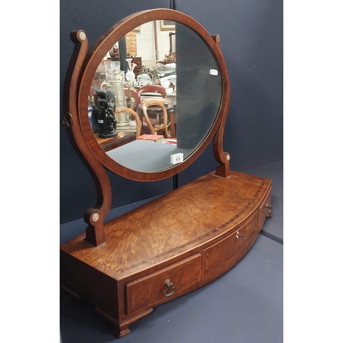 435 - Walnut Oval Crutch Mirror with Inlay