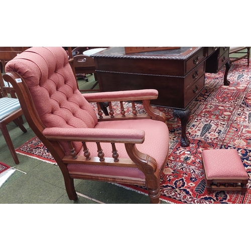 440 - 19th Century Library Chair and Footstool