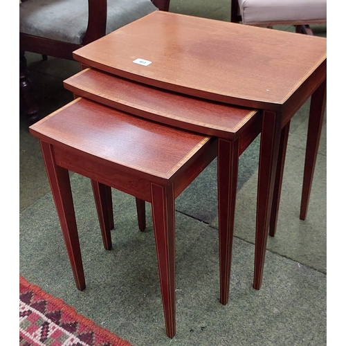 463 - Nest of 3 Mahogany Inlaid Tables