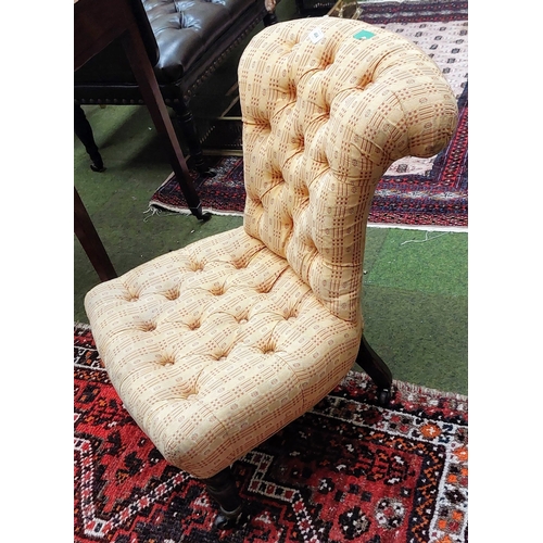 464 - Victorian Deep Buttoned Ladies Chair