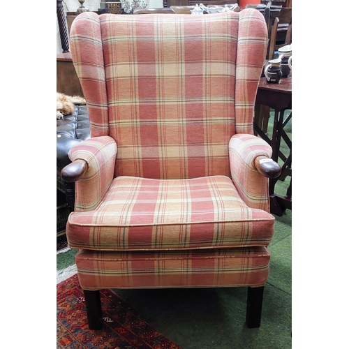 475 - Pair of Upholstered Wingback Armchairs