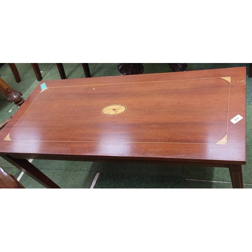 479 - Inlaid Mahogany Coffee Table - C. 104cm L x 44cm W