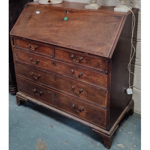 132 - Georgian Mahogany Fitted Interior Writing Desk - C. 108cm W x 56cm D x 108cm H