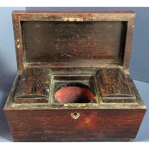 70 - Georgian Rosewood Fitted Tea Caddy