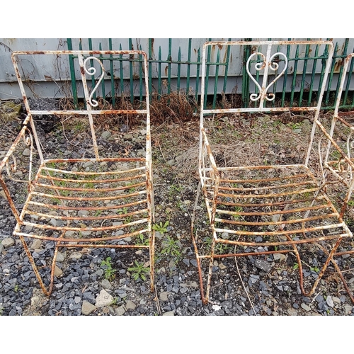 11 - 4 Metal Garden Armchairs