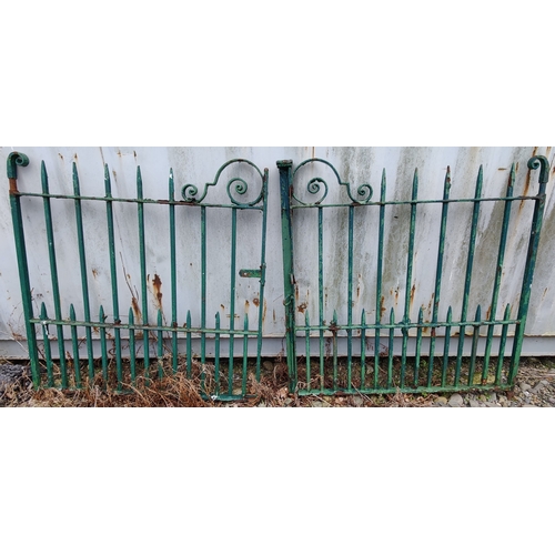 12 - Pair of Cast Iron Green Gates - C. 8 foot