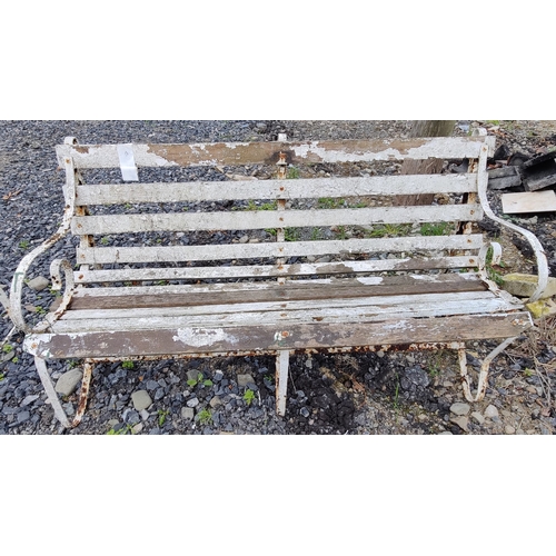 13 - Garden Bench. Metal and Wood with Centre Support