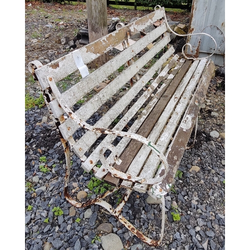 13 - Garden Bench. Metal and Wood with Centre Support