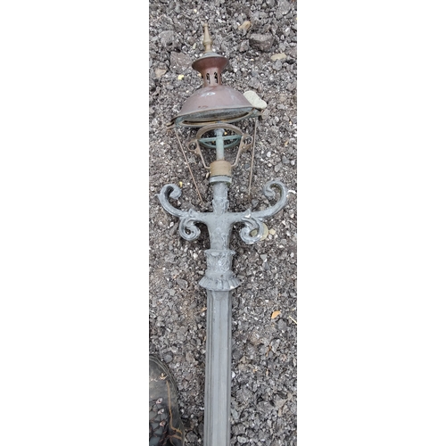 33 - Cast Metal Garden Column Light - C. 200cm H