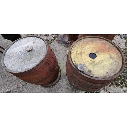 45 - Pair of Wooden Cooper Made Barrels