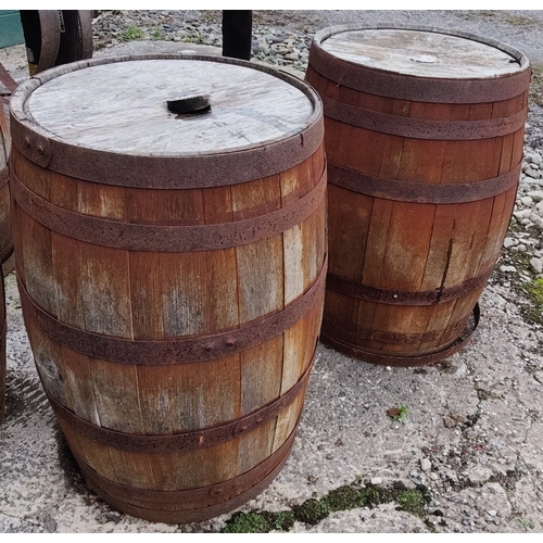 46 - Pair of Wooden Cooper Made Barrels