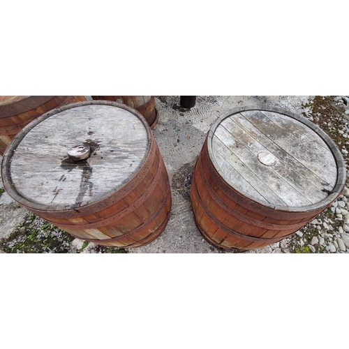 46 - Pair of Wooden Cooper Made Barrels