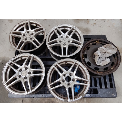 109 - 4 x MVK Alloy Wheels - 16 inch & spare 16 inch Rim